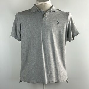 U.S. POLO ASSN™️ Men's Size XL Gray Button Short Sleeve Polo Shirt